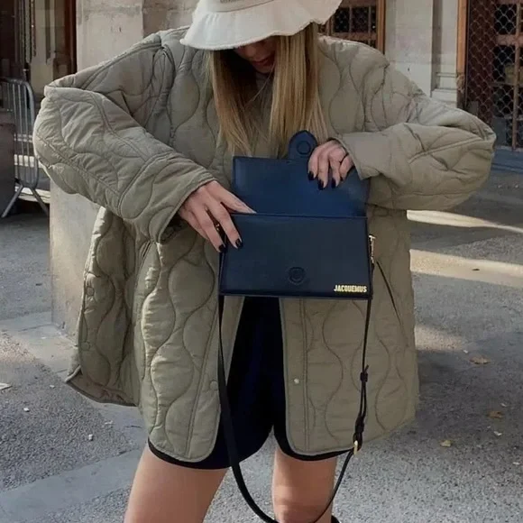 Mango MNG satin quilted padded blogger favorite puffer jacket water repellent - Picture 1 of 9